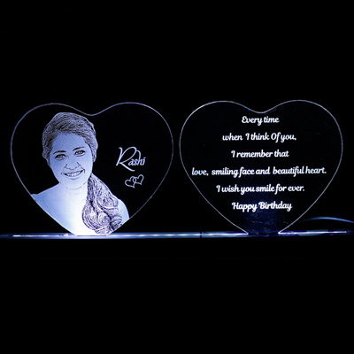 "Personalised Acrylic Laser Engraving Photo with Lighting - L3 - Click here to View more details about this Product